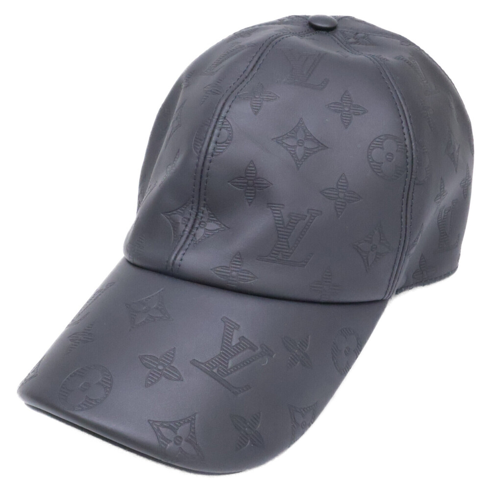 LOUIS VUITTON M76985 Monogram Shadow Cap Hat Black Men's